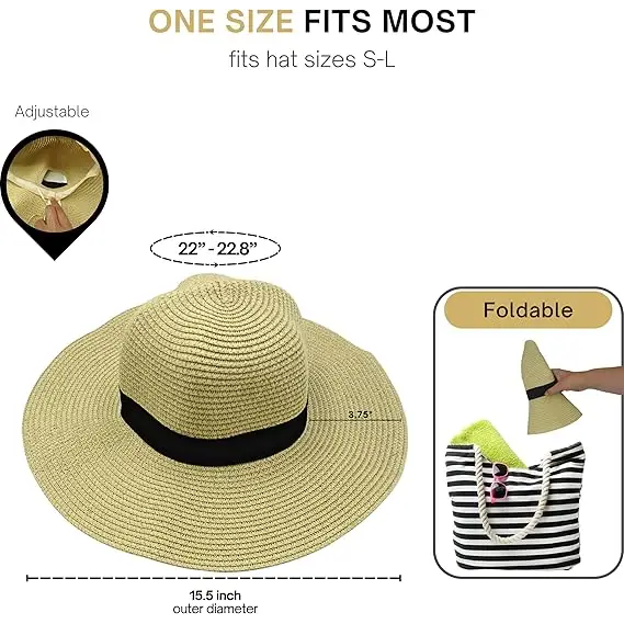 4E’s Novelty Sun Hat for Women UV Protection with Sunglasses UPF 50 + Packable Beach Hat Beige