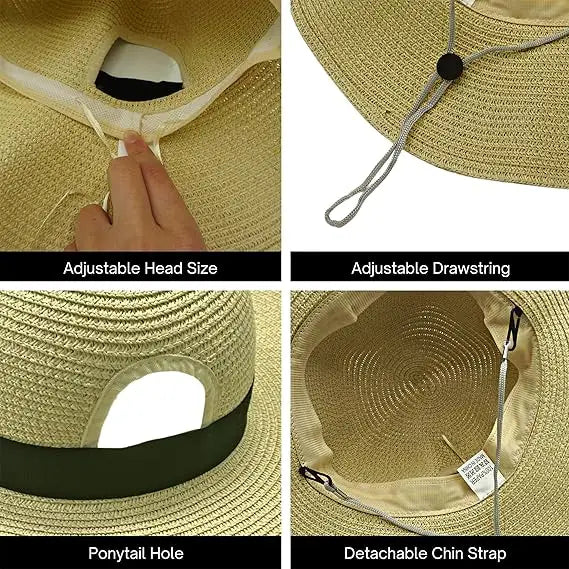 4E’s Novelty Sun Hat for Women UV Protection with Sunglasses UPF 50 + Packable Beach Hat Beige