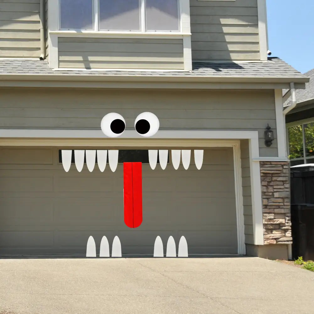 4Eโs Novelty Trunk or Treat Car Decorations Kit - Reusable Trunk or Treat Teeth with Huge Monster Tongue for Halloween