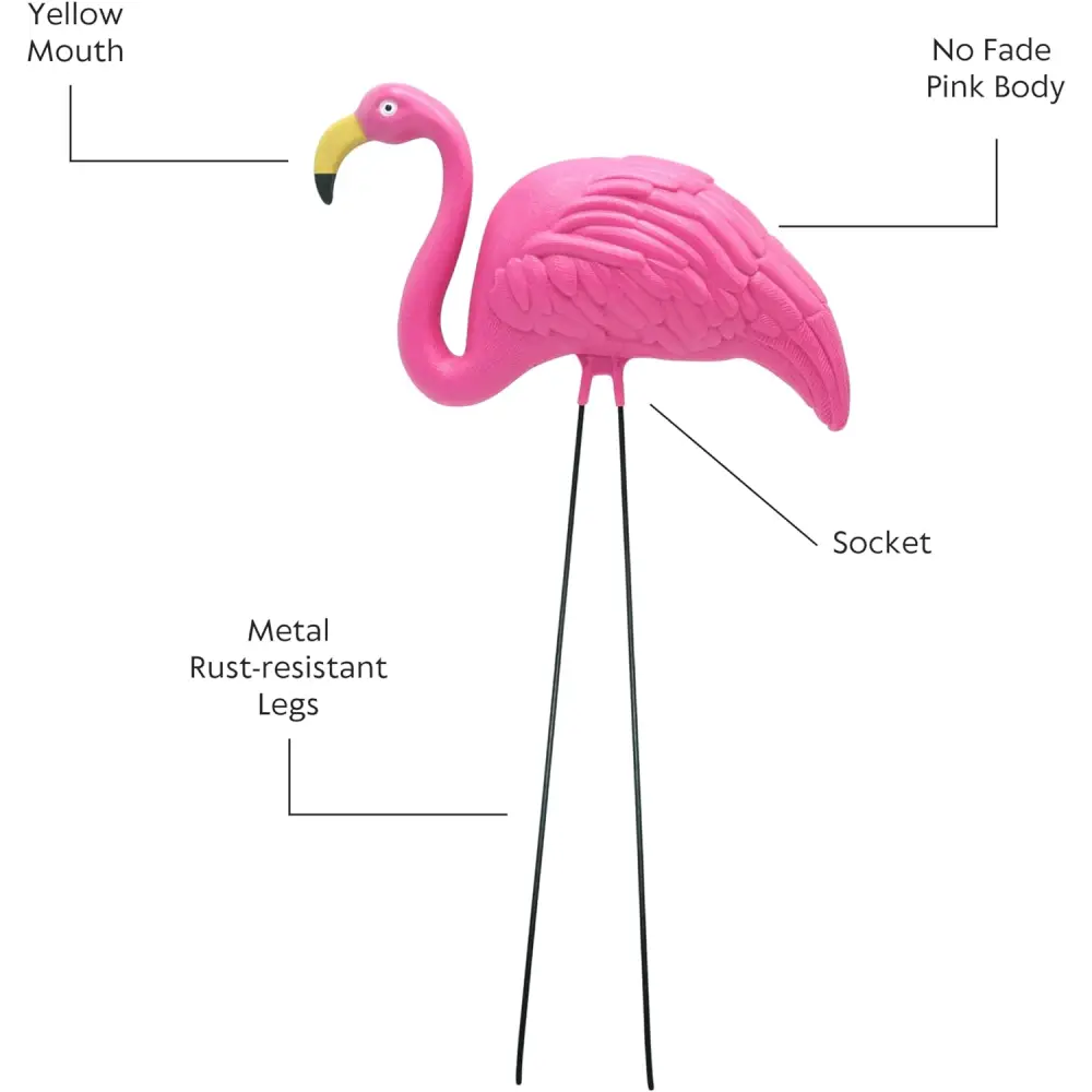 4E’s Novelty Vibrant Pink Flamingo Yard Decorations – Set of 2 Lawn Ornaments for Tropical Flair