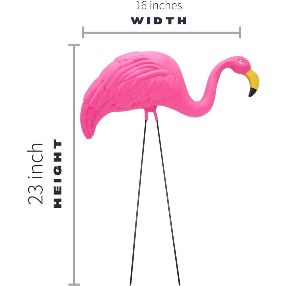 4 Pink Flamingos Yard Decorations - Large 23 inch Ornament Statues - Outdoor Garden Lawn Flamingo Decor by 4E's Novelty