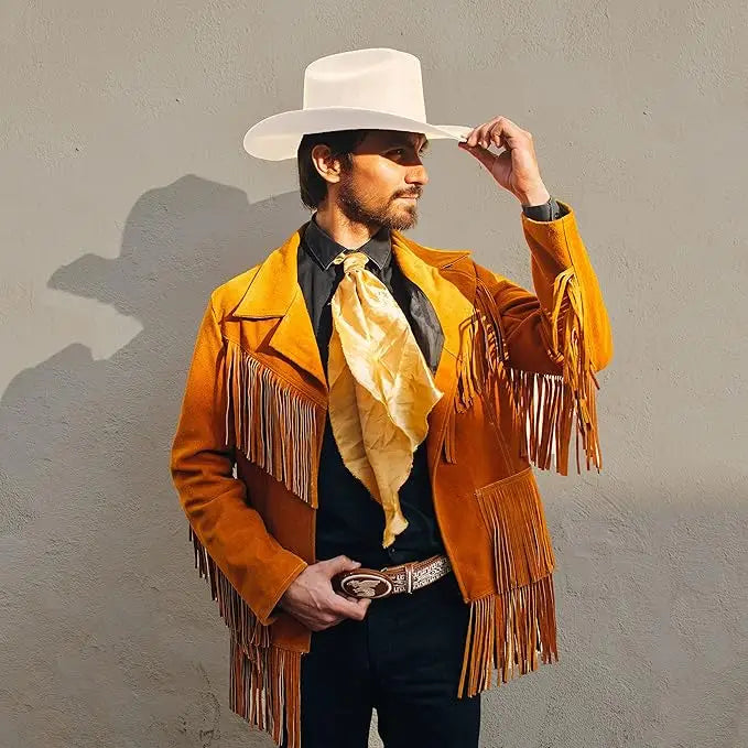 4E’s Novelty White Felt Cowboy Hat with Chinstrap – Unisex Western Style for All Occasions