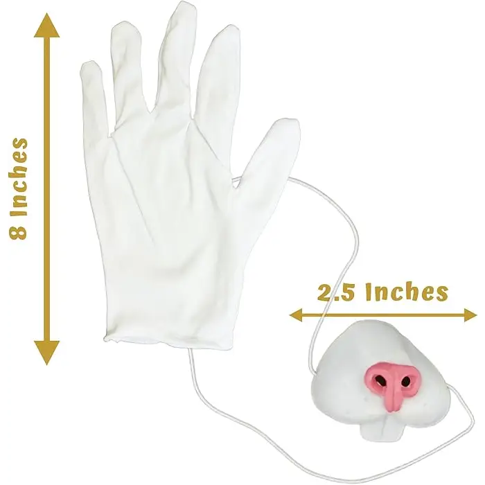 4E’s Novelty Wonderland Bunny Costume Accessories – Top Hat Rabbit Ears Gloves & Clock - Costume Accessories