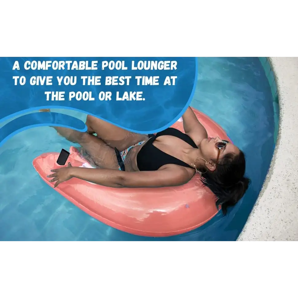 4Eโs Novlety 2 Pack Inflatable Pool Chair Float with Drink & Phone Holder โ Ultimate Relaxation for Adults
