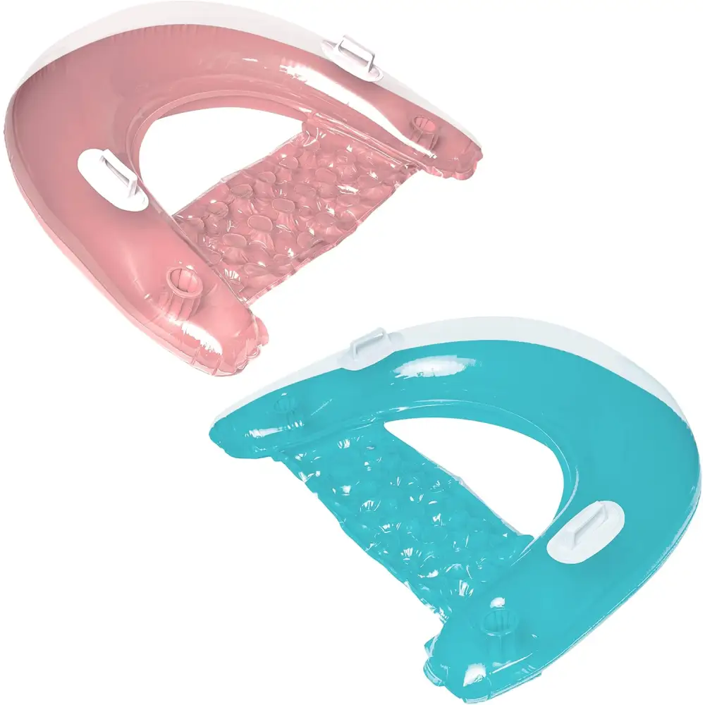 4Eโs Novlety 2 Pack Inflatable Pool Chair Float with Drink & Phone Holder โ Ultimate Relaxation for Adults