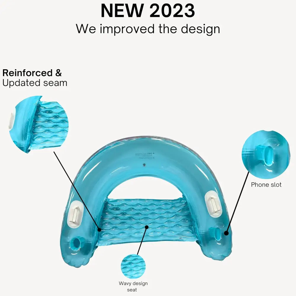 4Eโs Novlety 2 Pack Inflatable Pool Chair Float with Drink & Phone Holder โ Ultimate Relaxation for Adults
