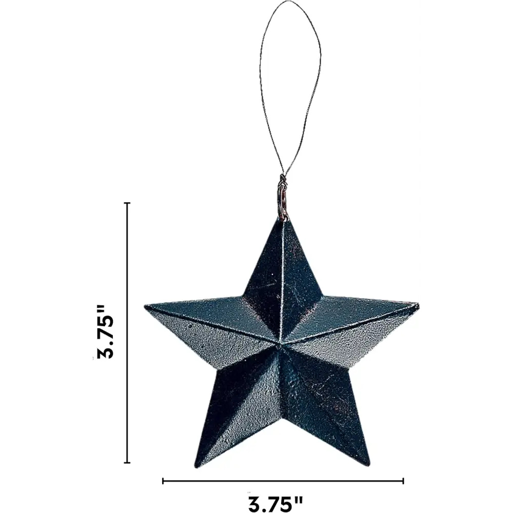 4E’s Rustic Barn Star Ornaments – 12 Set Primitive Tin Stars for Crafts & Farmhouse Decor