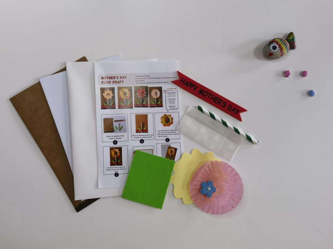 4E's Novelty Mother's Day Card Craft Kit for Kids – 12 Pack DIY