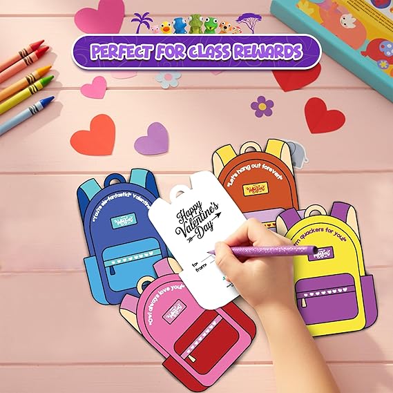 4E's Novelty 24 Pack Popping Eye Animal Keychain with Valentines Cards