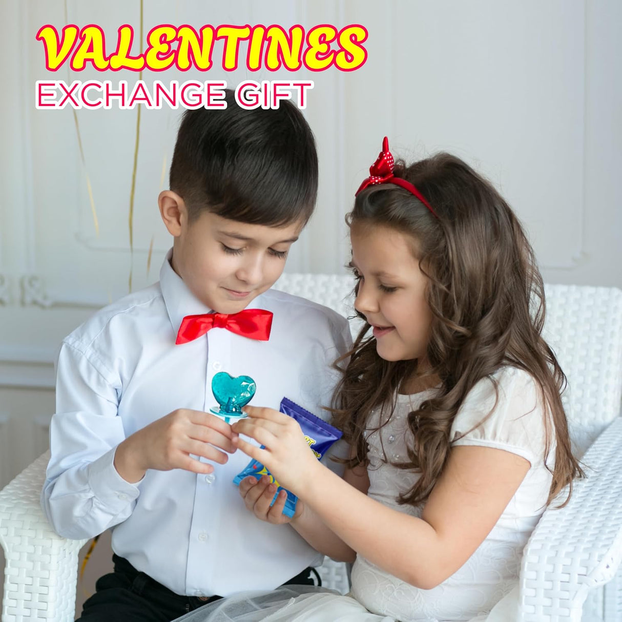 4E's Novelty Blue And Red Valentines Candy Rings Classroom Exchange (30 Ct Bulk)