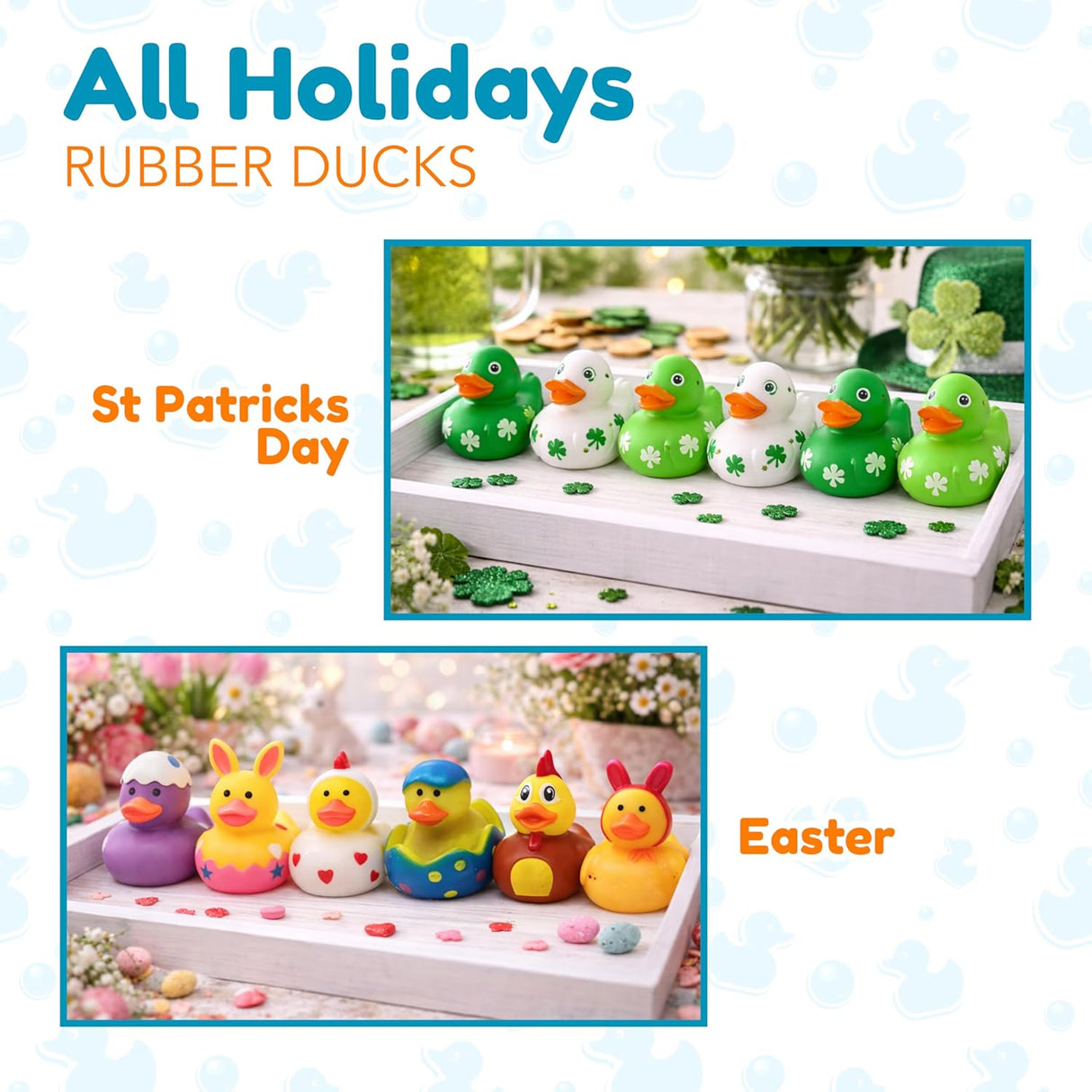 All Holidays Rubber Ducks Pack of 42 - Includes Thanksgiving, Christmas, Valentines & More, Bath Toys for Kids, Advent Gift, Seasonal Ducks
