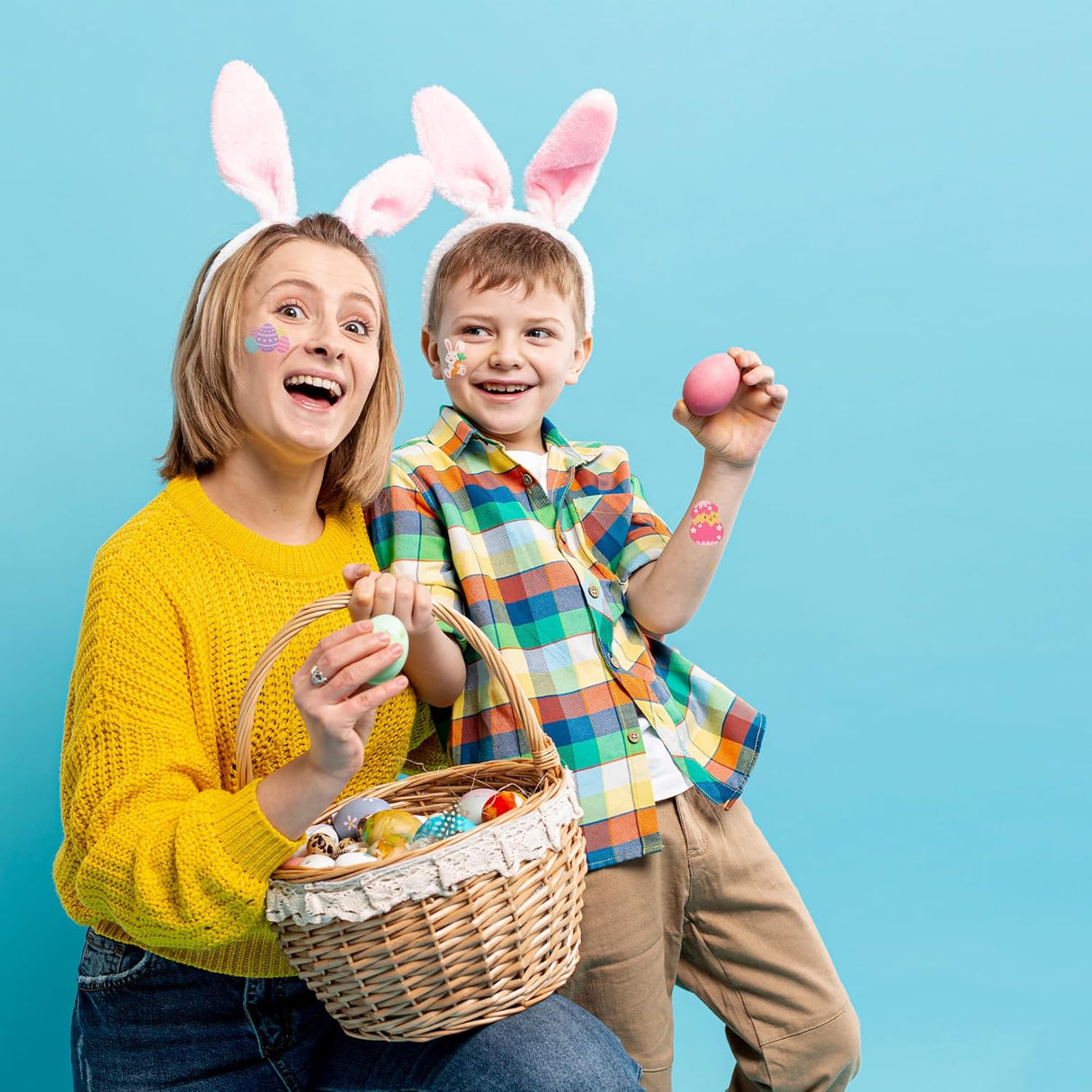 4E's Novelty Easter Temporary Tattoos 144 Pack Pre-Cut – Non-Toxic Easter Basket Stuffers, Egg Fillers, Kids Party Favors, Goodie Bag Stickers