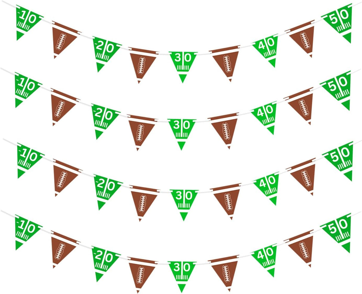 4E's Novelty 4-Pack 9ft Football Flag Banner – No DIY Needed for Football Party Decorations