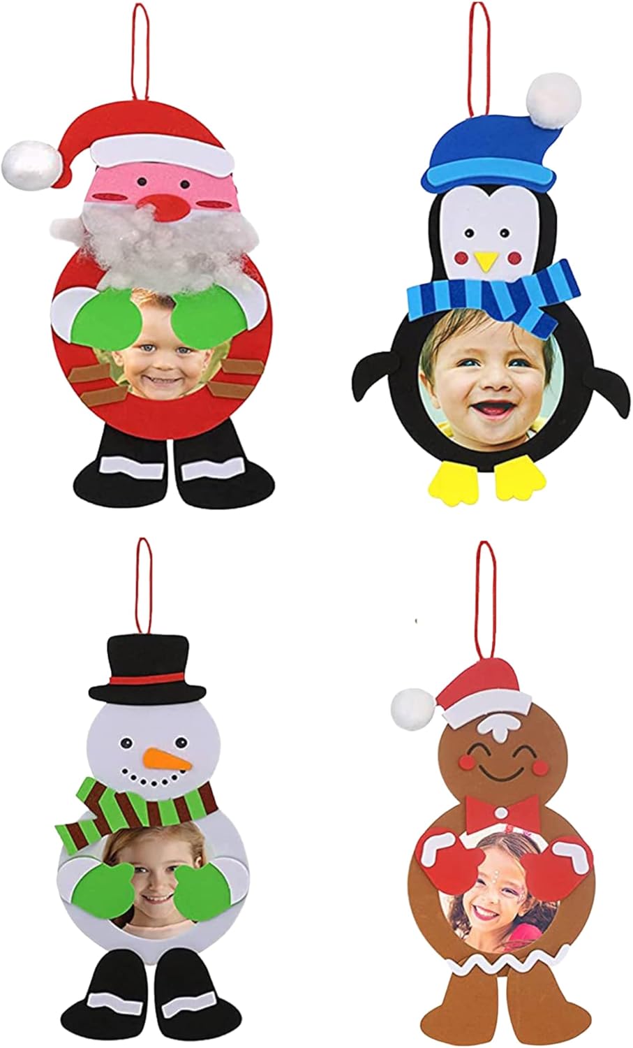 4E's Novelty 4 Pack DIY Foam Kids Christmas Picture Frame