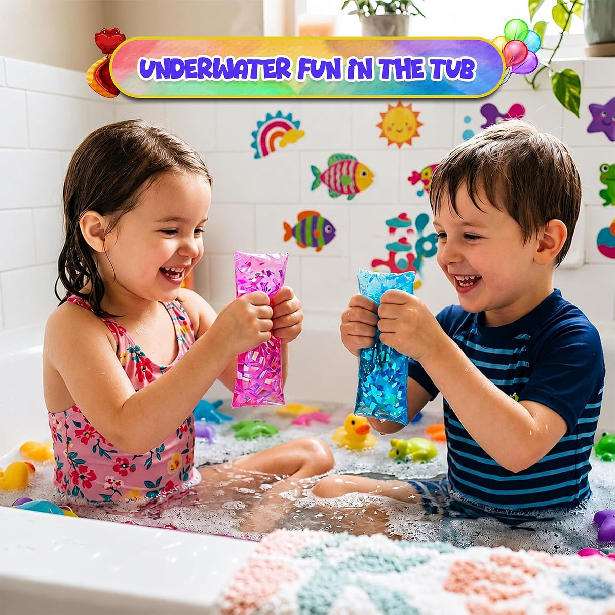 4e's Novelty 4 Pack Water Wiggler Toy 4.75 Inch