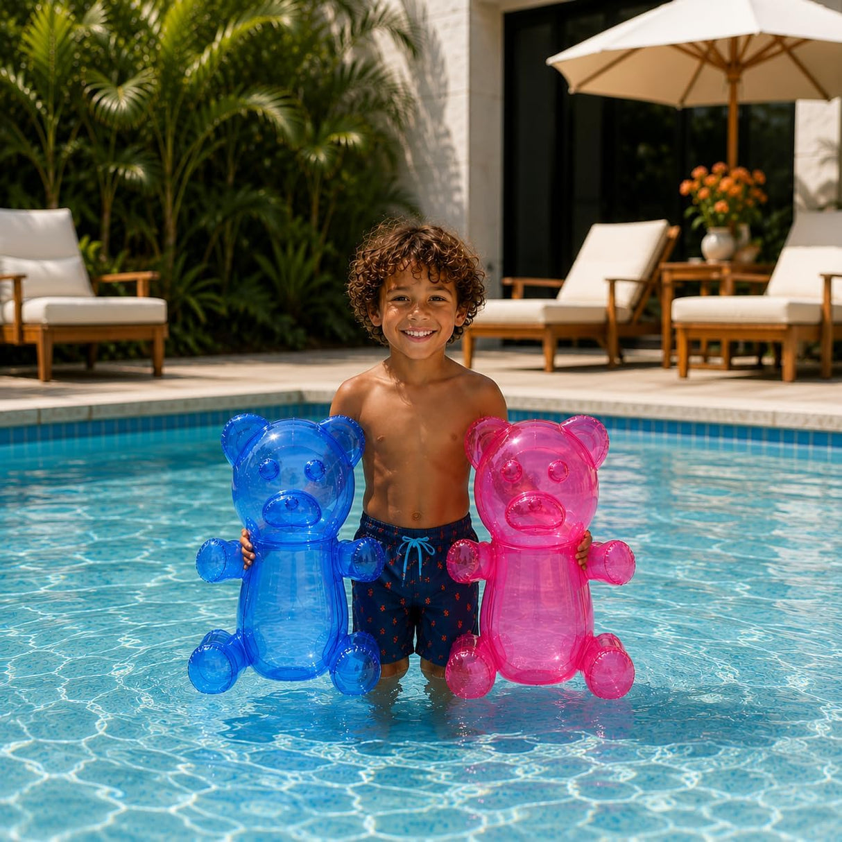 2 Inflatable 24" Gummy Bears - Candyland Party Decorations, Birthday Pool Floaties