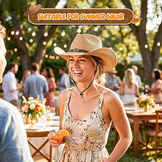 4E's Novelty Camel Straw Womens Summer Cowgirl Hat