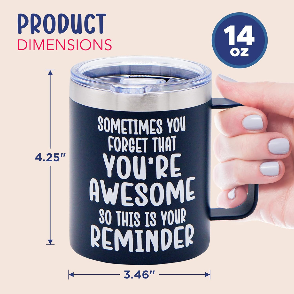 4E's Novelty 14 oz Coffee Mug Featuring The Phrase Sometimes You Forget Youโre Awesome