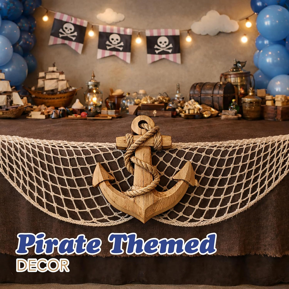 14x4 ft Fish Net Decor - Nautical, Mermaid, Pirate Party Decoration