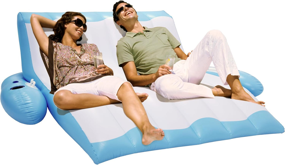 Two-Person Inflatable Pool Recliner, Great Lounge Floats for Adults and Kids