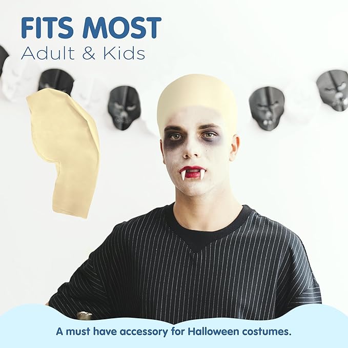 4E's Novelty Bald Cap Latex – Realistic Halloween Bald Cap for Men, Women, Kids, Cosplay & Wig Use