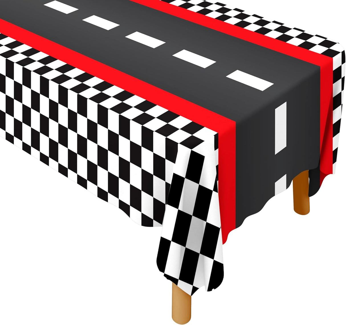 4E's Novelty Checkered Racing Theme Tablecloth