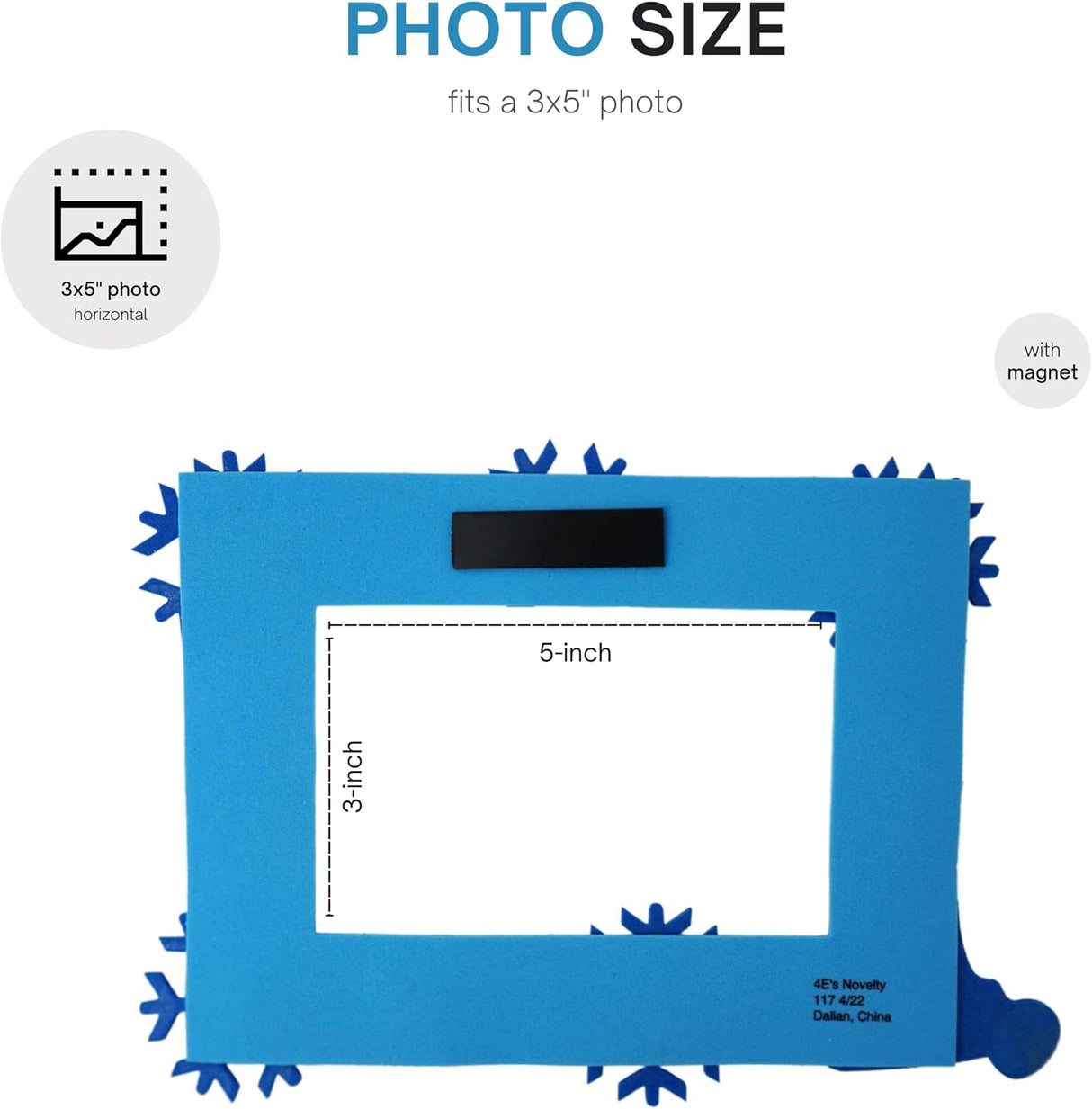 4E's Novelty 4 Pack Christmas Foam Snowflake Pictures Frame Craft Kit