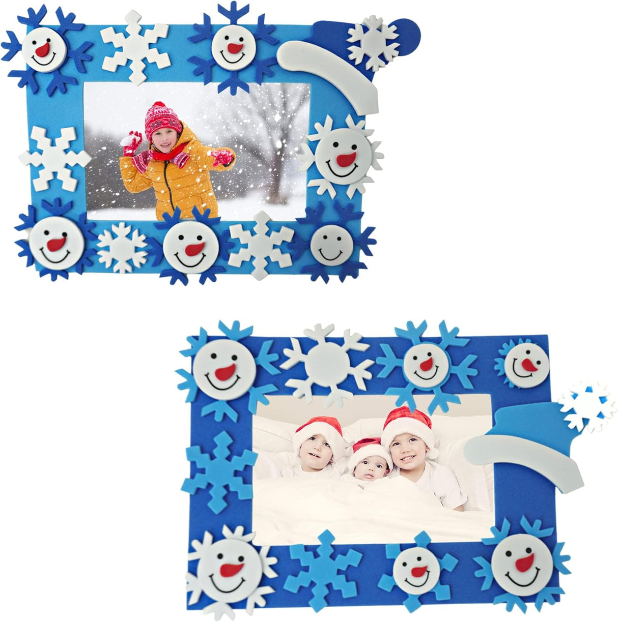 4E's Novelty 4 Pack Christmas Foam Snowflake Pictures Frame Craft Kit