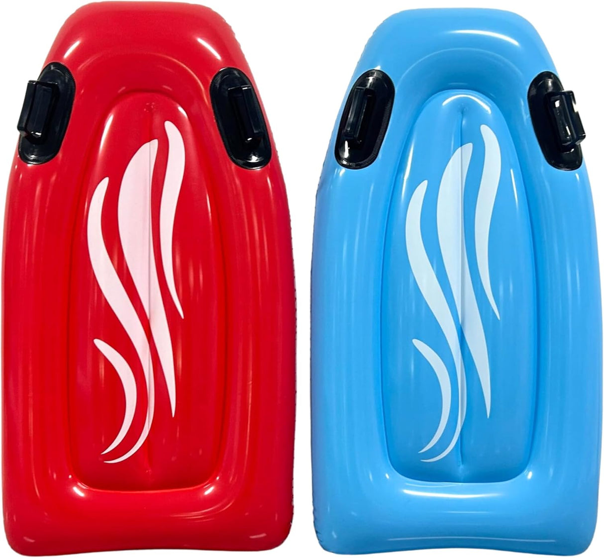 4E's Novelty 2 Pack Inflatable Body Boards with Handles – Perfect for Beach, Pool & Backyard Water Slides