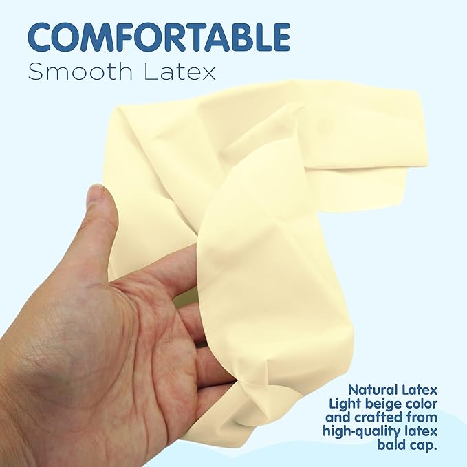 4E's Novelty Bald Cap Latex – Realistic Halloween Bald Cap for Men, Women, Kids, Cosplay & Wig Use