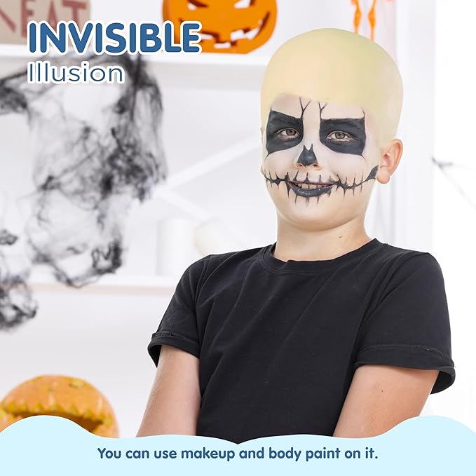 4E's Novelty Bald Cap Latex – Realistic Halloween Bald Cap for Men, Women, Kids, Cosplay & Wig Use