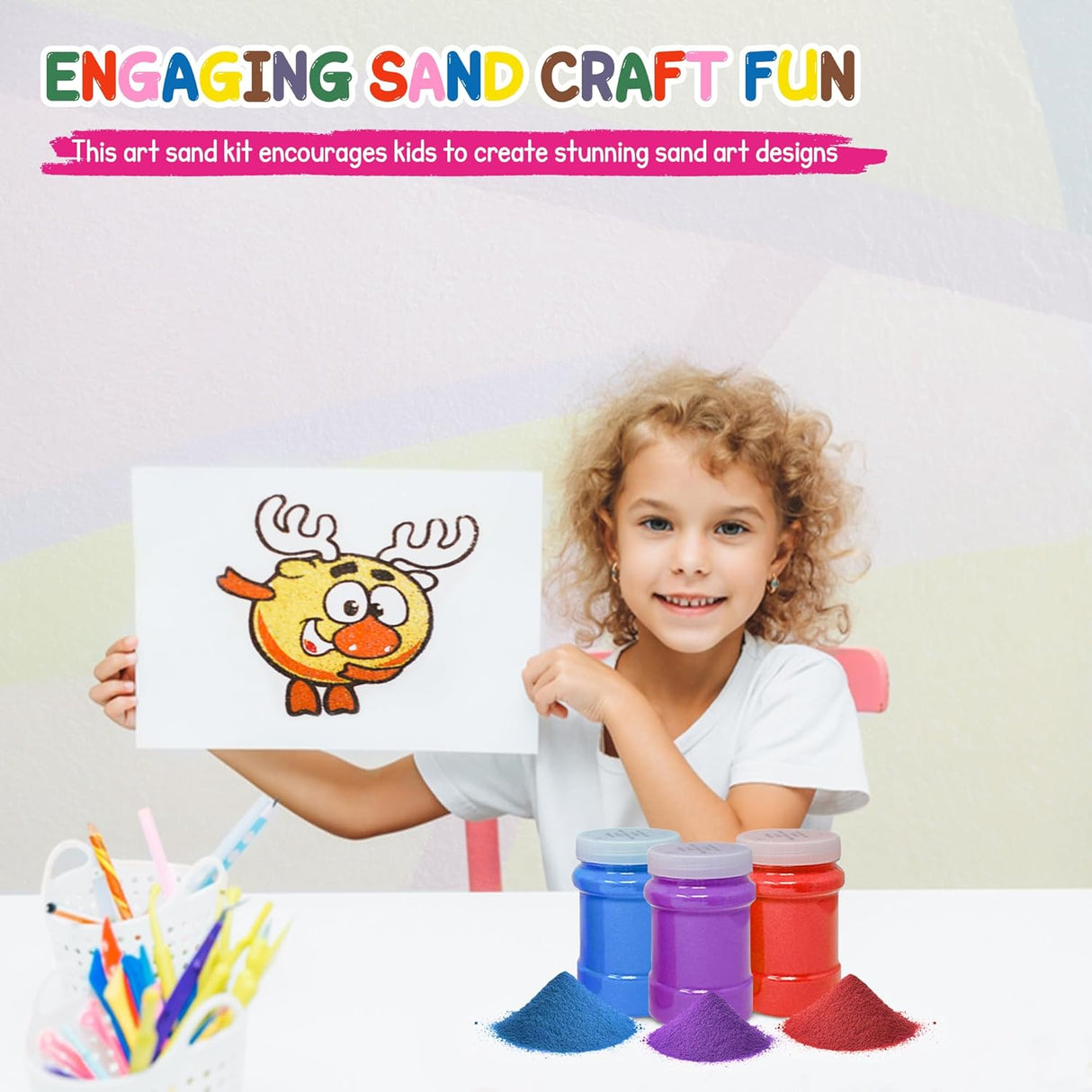 4E's Novelty 16.5 Pound Colored Sand for Crafts, 12 Sand Art Colors