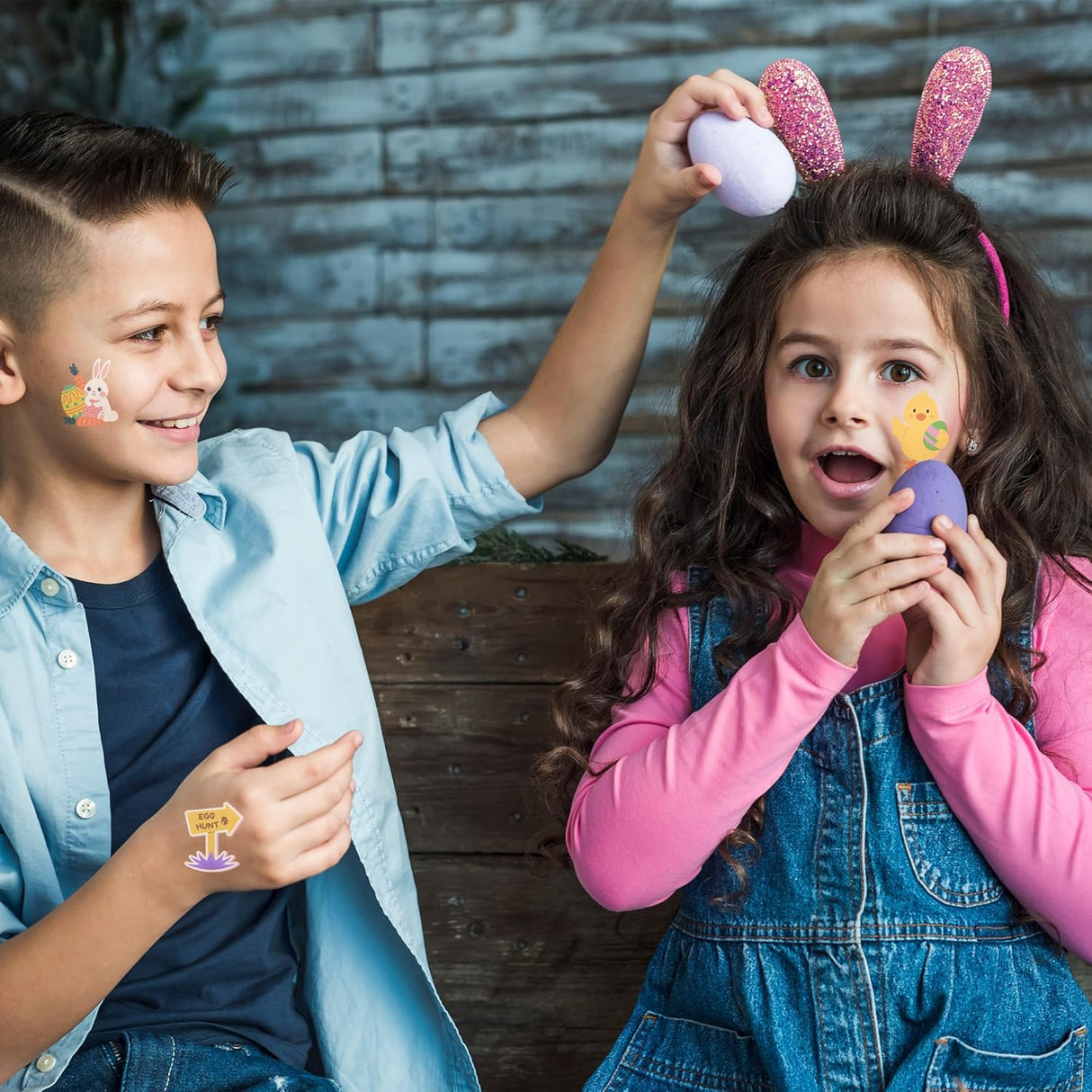 4E's Novelty Easter Temporary Tattoos 144 Pack Pre-Cut – Non-Toxic Easter Basket Stuffers, Egg Fillers, Kids Party Favors, Goodie Bag Stickers