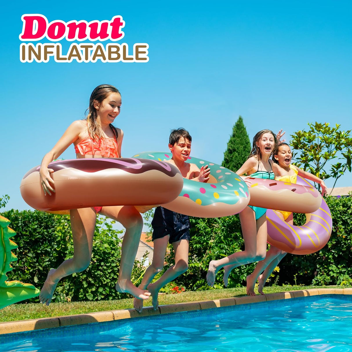 4e's Novelty 4-Pack Pool Donut Floats 30" Swim Rings
