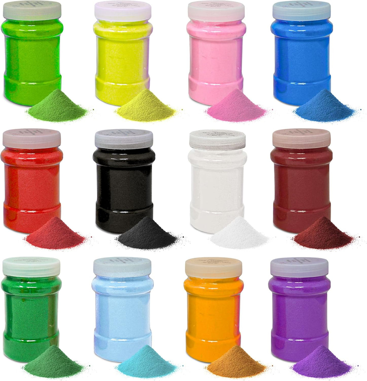 4E's Novelty 16.5 Pound Colored Sand for Crafts, 12 Sand Art Colors