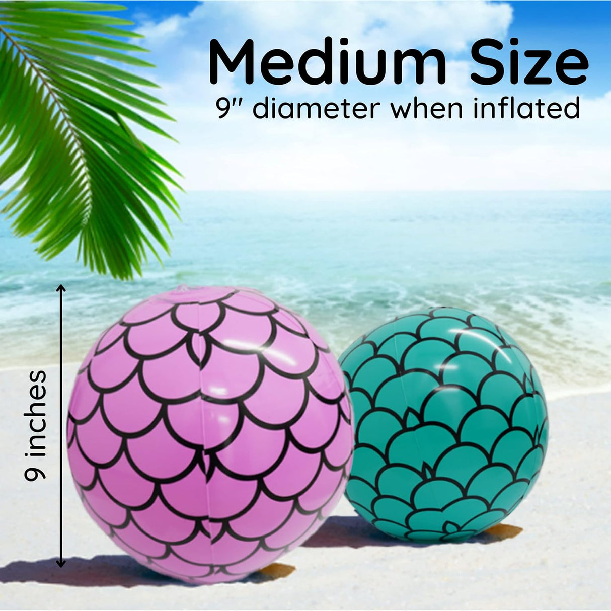 4E’s Novelty 4 Pack Mermaid Beach Balls – Pool Float Toys & Mermaid Party Fun