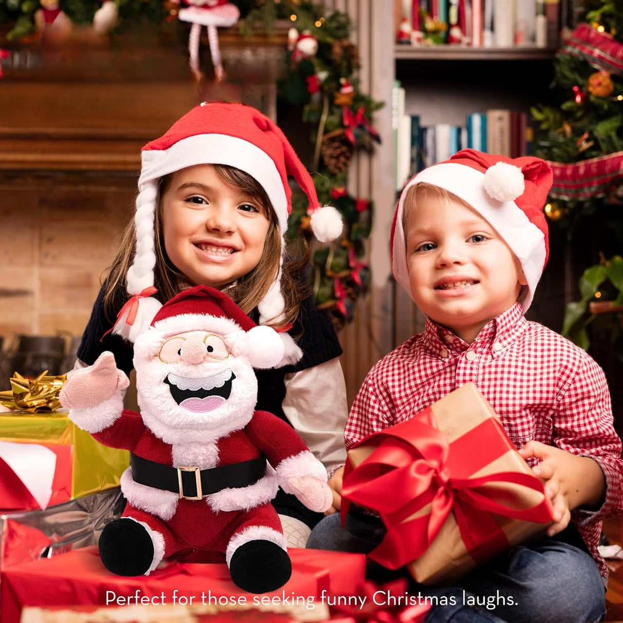 4E's Novelty Farting Santa Claus "Pull My Finger" - Ideal Naughty Santa Farting Gag Gifts