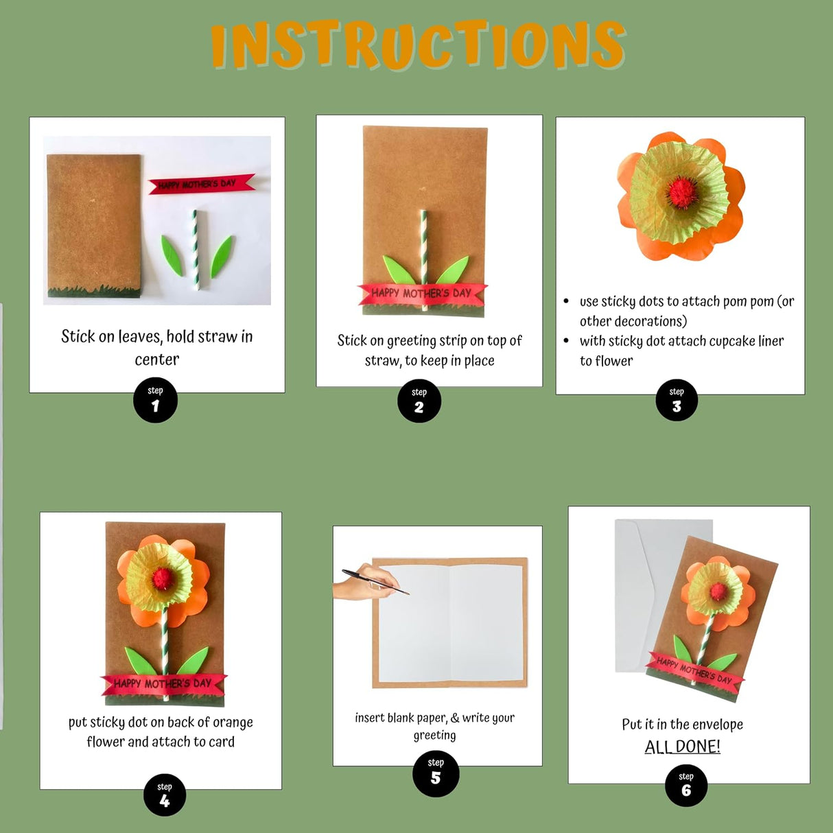 4E's Novelty Mother's Day Card Craft Kit for Kids – 12 Pack DIY