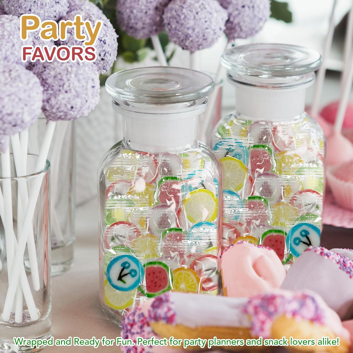 4E's Novelty Fruit Slices Candy – 1.1 lb Bulk Bag of Individually Wrapped Old-Fashioned Hard Candy (125 pcs)