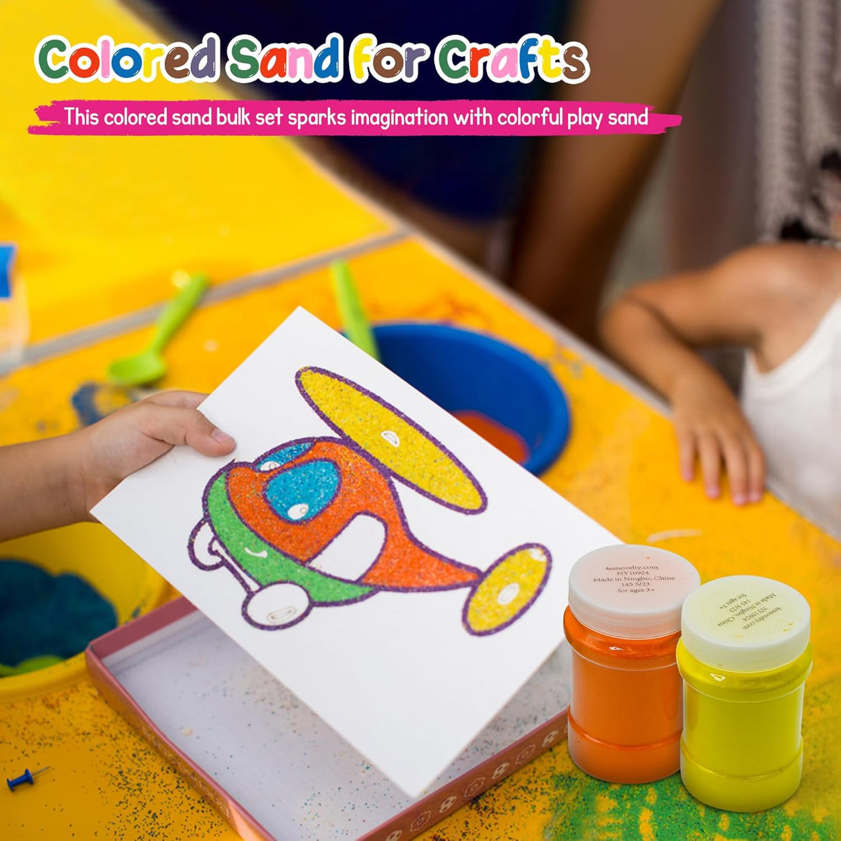 4E's Novelty 16.5 Pound Colored Sand for Crafts, 12 Sand Art Colors