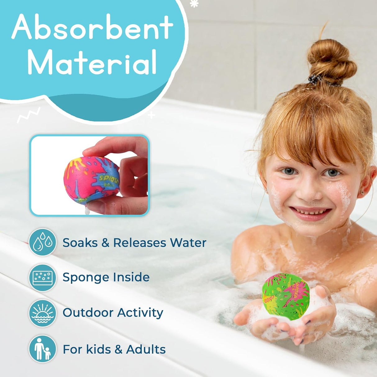 4E's Novelty Quick Fill Magnetic Reusable Water Balloons - 24 Pack for Endless Summer Fun