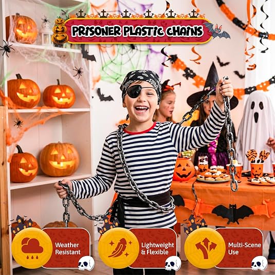 4E's Novelty Gray Plastic Halloween Chains Costume Prop