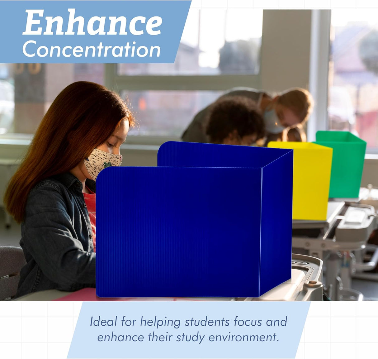 4E's Novelty Plastic Desk Dividers for Students - Pack of 20