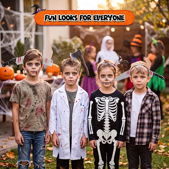 4E’s Novelty Fake Knife Through 4 Pack Head Costume