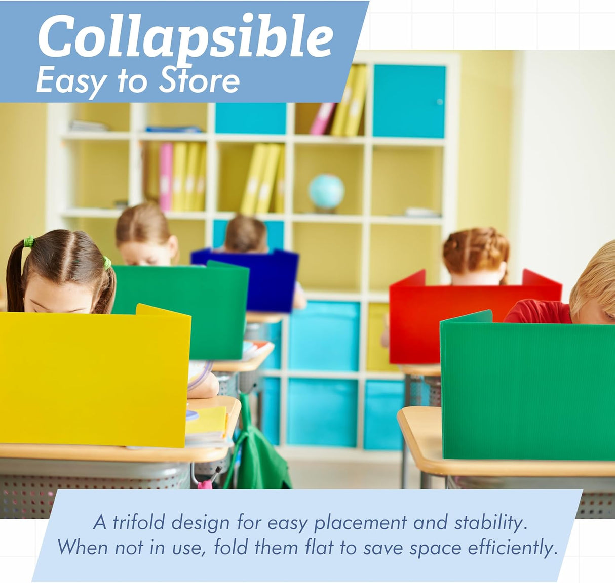 4E's Novelty Plastic Desk Dividers for Students - Pack of 20