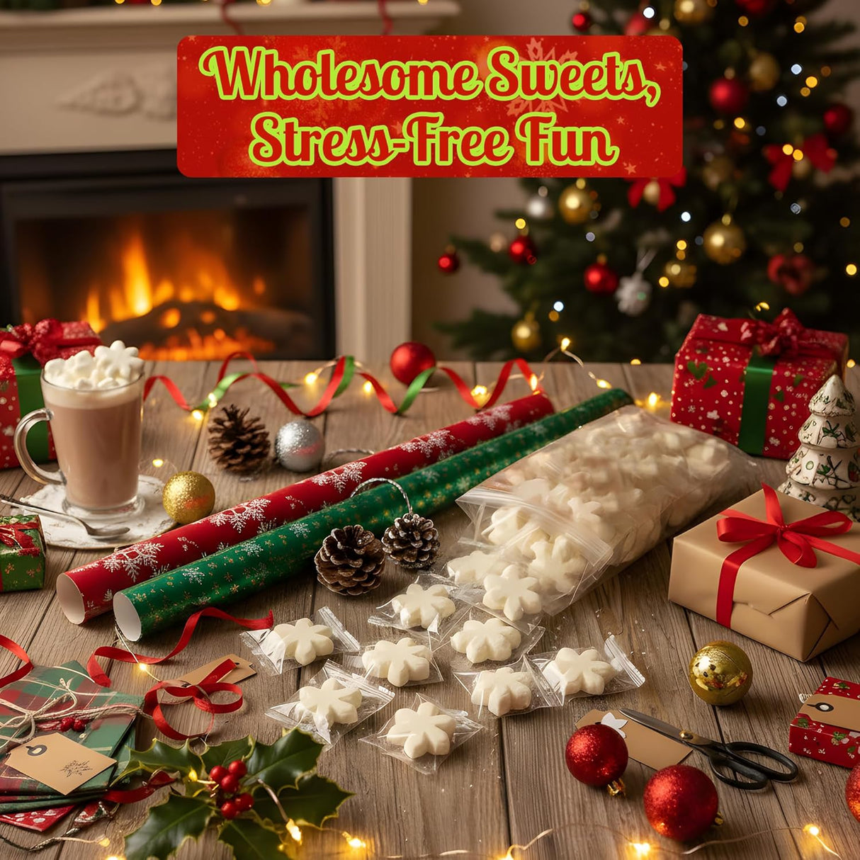 4E’s Novelty 15 Count Snowflake Marshmallows Hot Cocoa Toppers