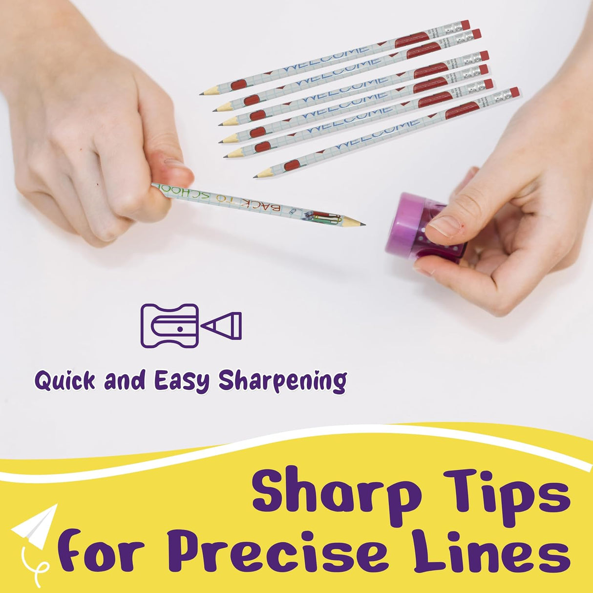 4E's Novelty 32 Pack Welcome Back Pencils, Motivational Pencils for Kids