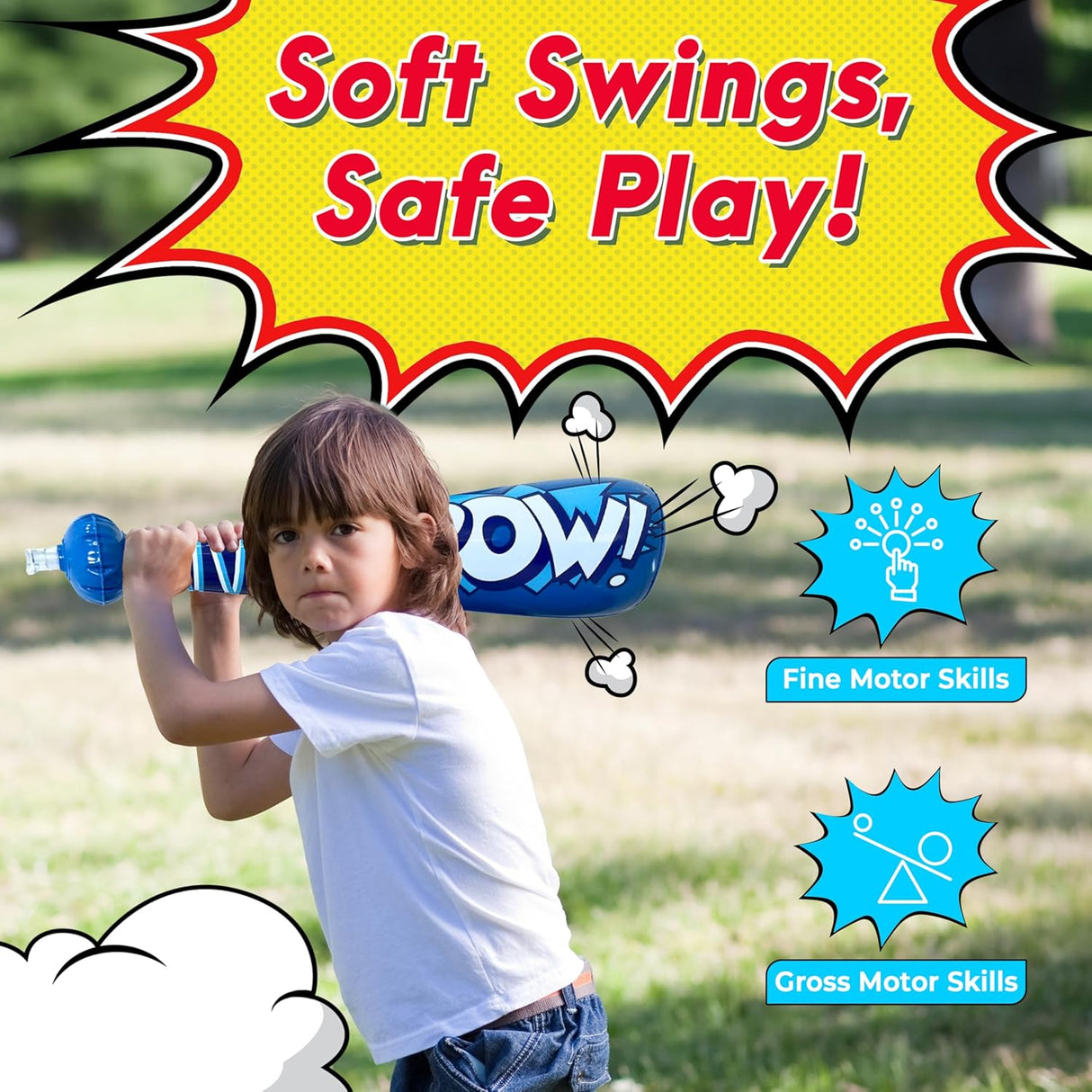 4E's Novelty 25 Piece Set Inflatable Baseball Bats With Pow Design