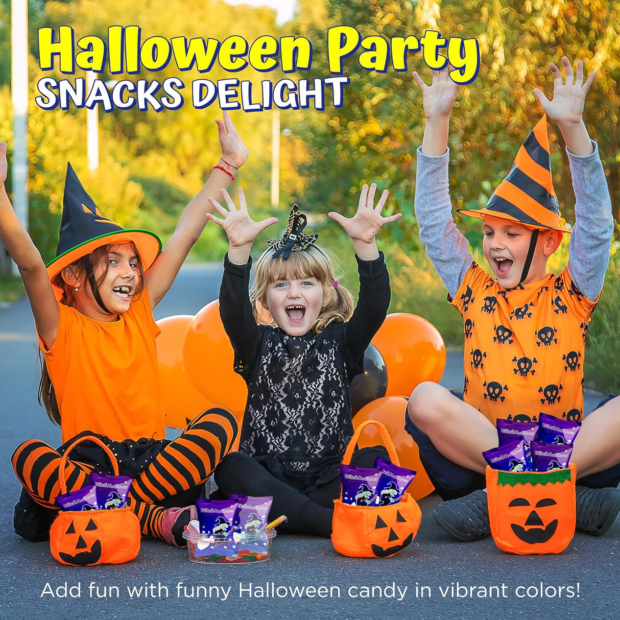 4E's Novelty 24 Pack Witchmallows Mini Marshmallows Vanilla - Blue & Purple Fun Halloweens Candy