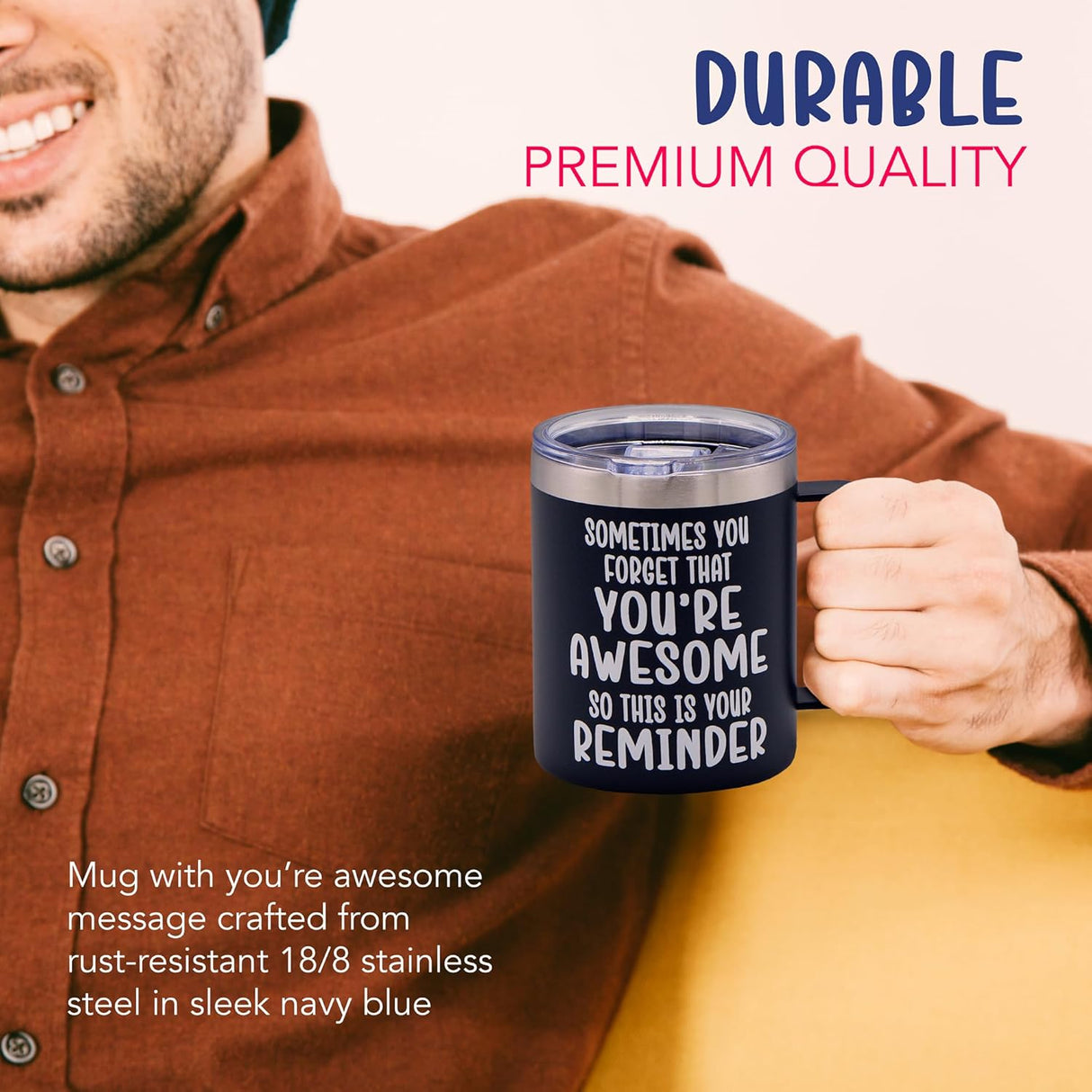 4E's Novelty 14 oz Coffee Mug Featuring The Phrase Sometimes You Forget Youโre Awesome